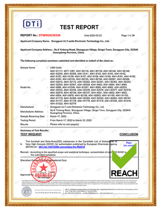 REACH Certification