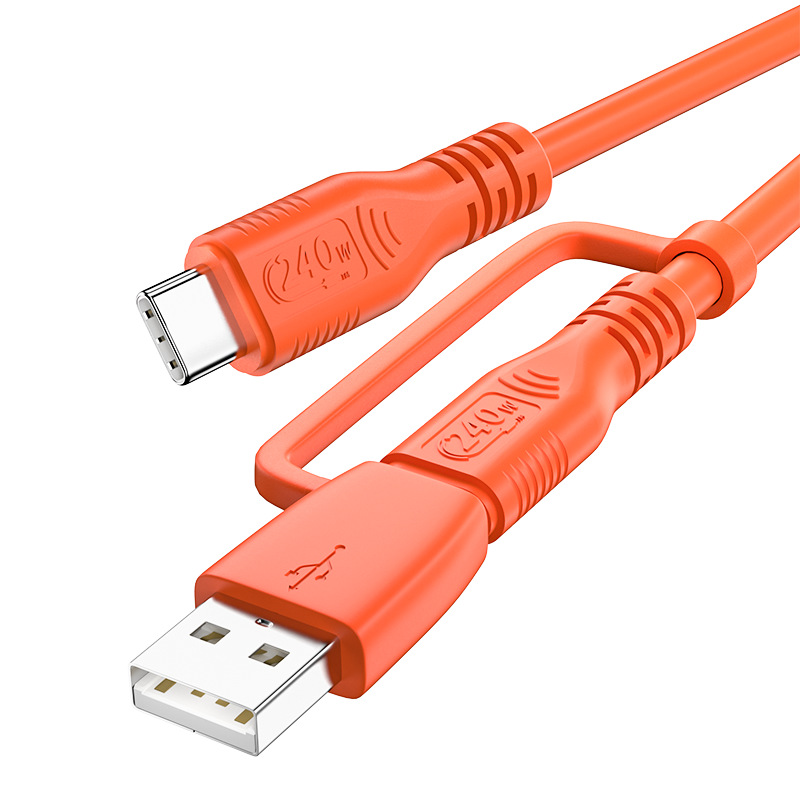 2-in-1 Type-C data cable PD240W TPE external soft cable