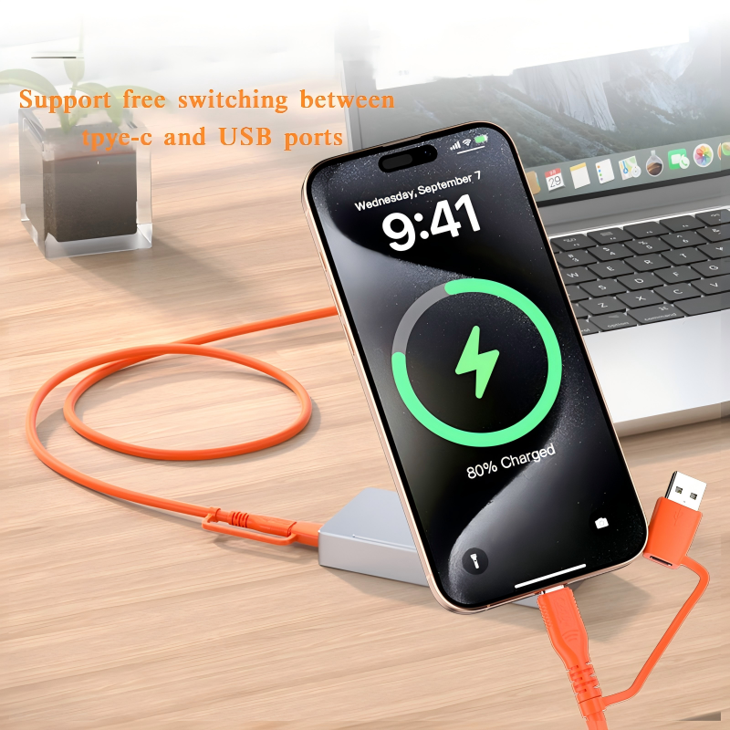 2-in-1 Type-C data cable PD240W TPE external soft cable - Image 2