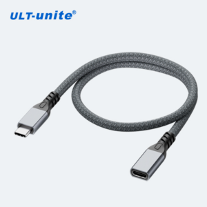 USB3.2 dual head data cable USB-C male to female braided 100W fast charging