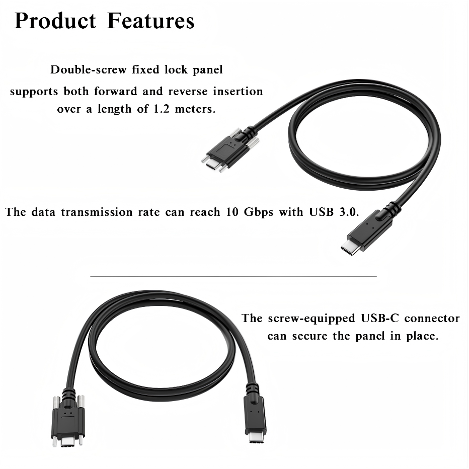 USB 3.2 20Gbps Industrial Connection Cable with Screw Fixed Camera - Image 3