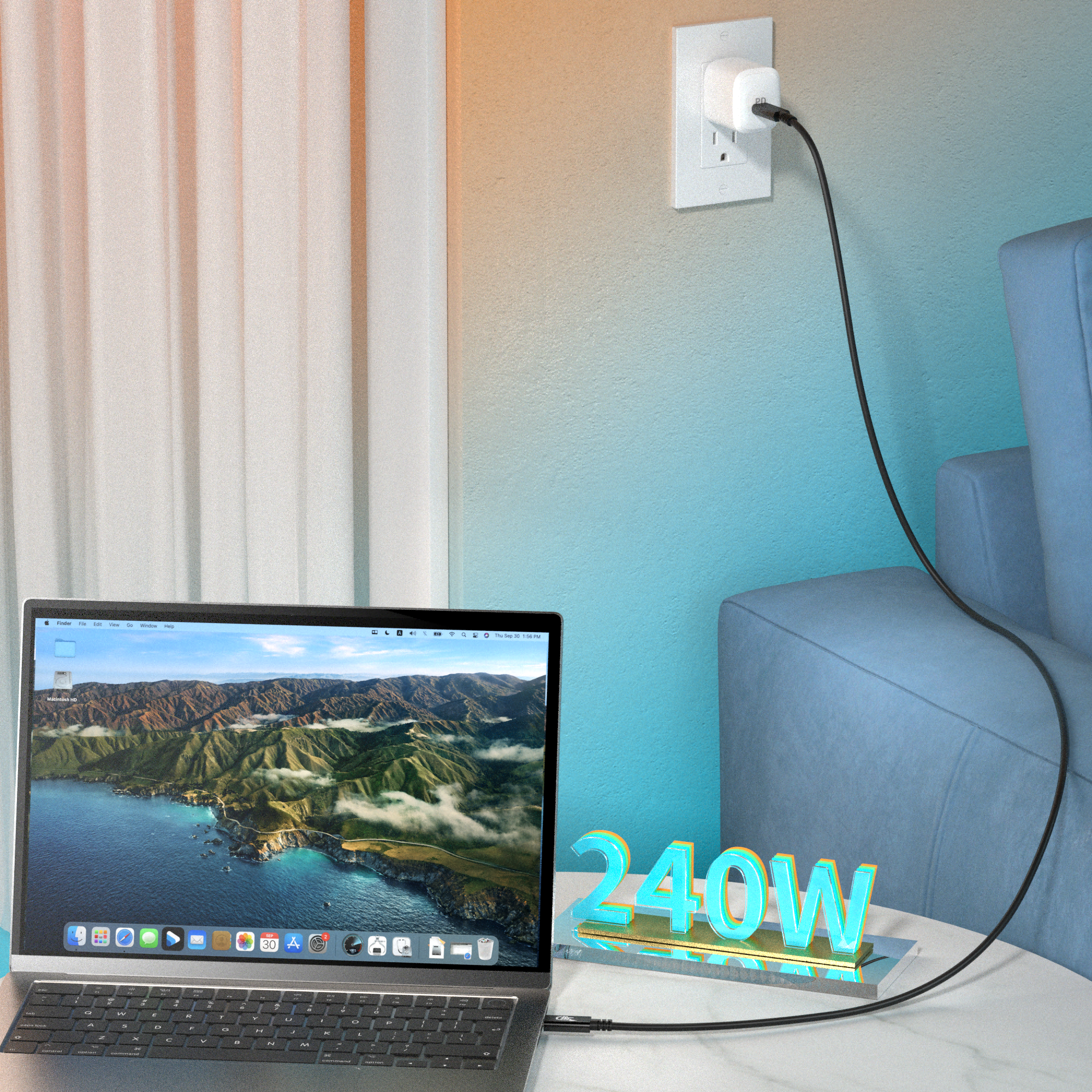 USB4 full-function data line coaxial line 240W - Image 3