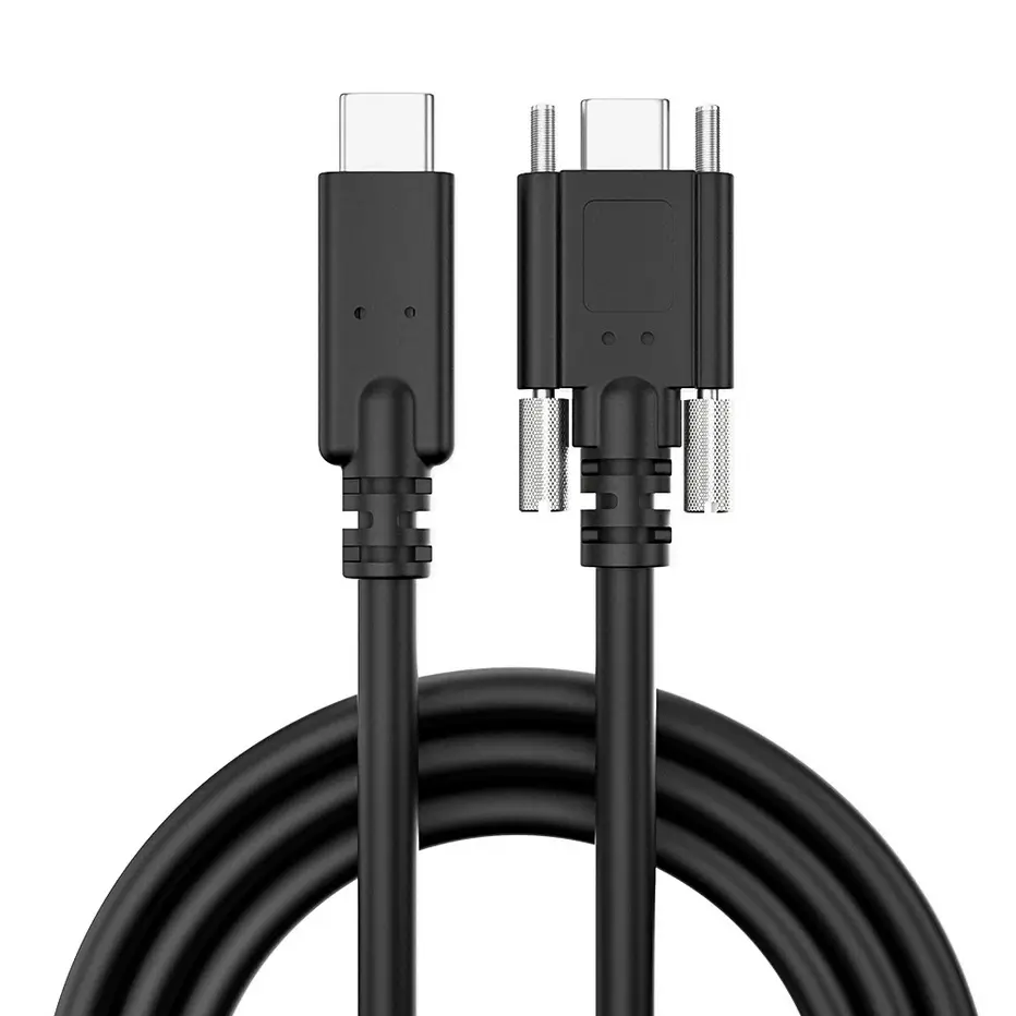 Dual Type-C USB 3.2 Data Cable with Screws, 20Gbps